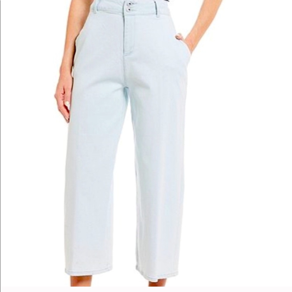 A Loves A - culottes , bleached denim.